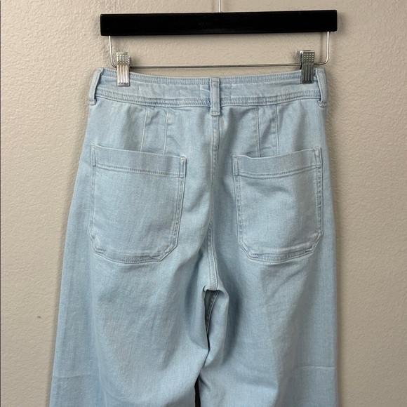 Maeve The Ettie Jeans Wide-Leg High-Rise Crop Light Blue Wash Denim 28 - Picture 6 of 9